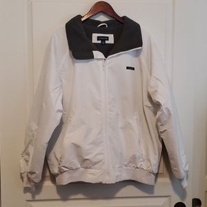 Lands' End White Coat - fleece interior. Men’s Large